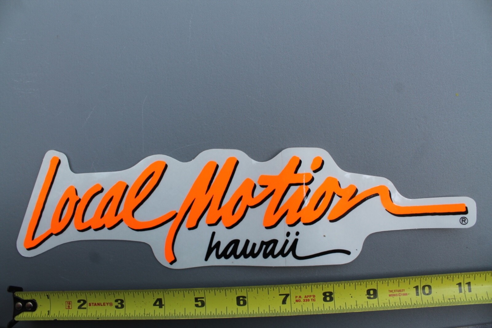 LOCAL MOTION Hawaii Surfboard Clear Neon Orange 80’s LM1 Vintage Surfing STICKER