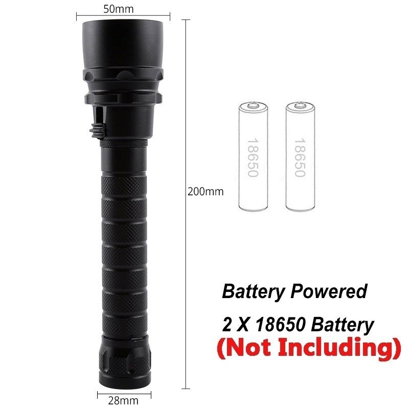 500M Diving Flashlight Torch 5LED UnderWater Depth Scuba Diving Torch US