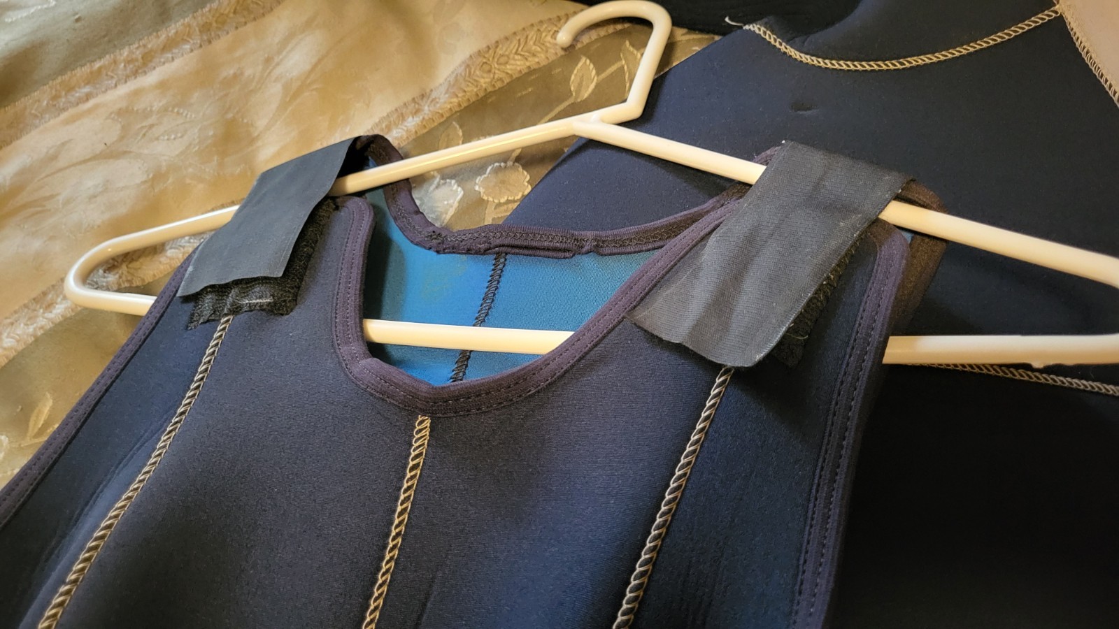 US Divers JM Cousteau 6 mil 2-piece wetsuit M blue gray crotch strap 3500 12 zip