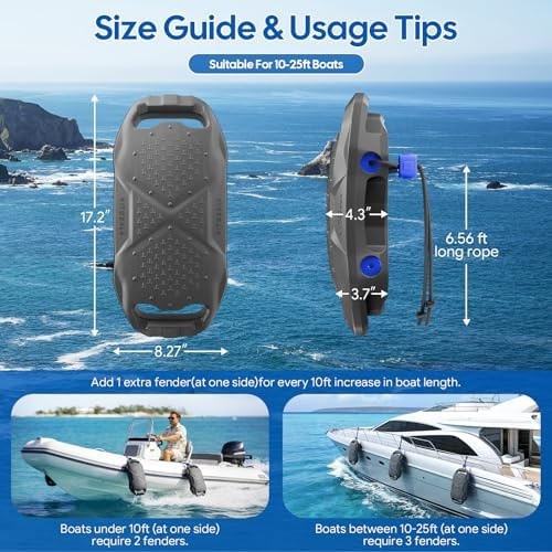 Boat Fenders Boat Bumpers for Docking, Easy to Install EVA Fenders with Quick…