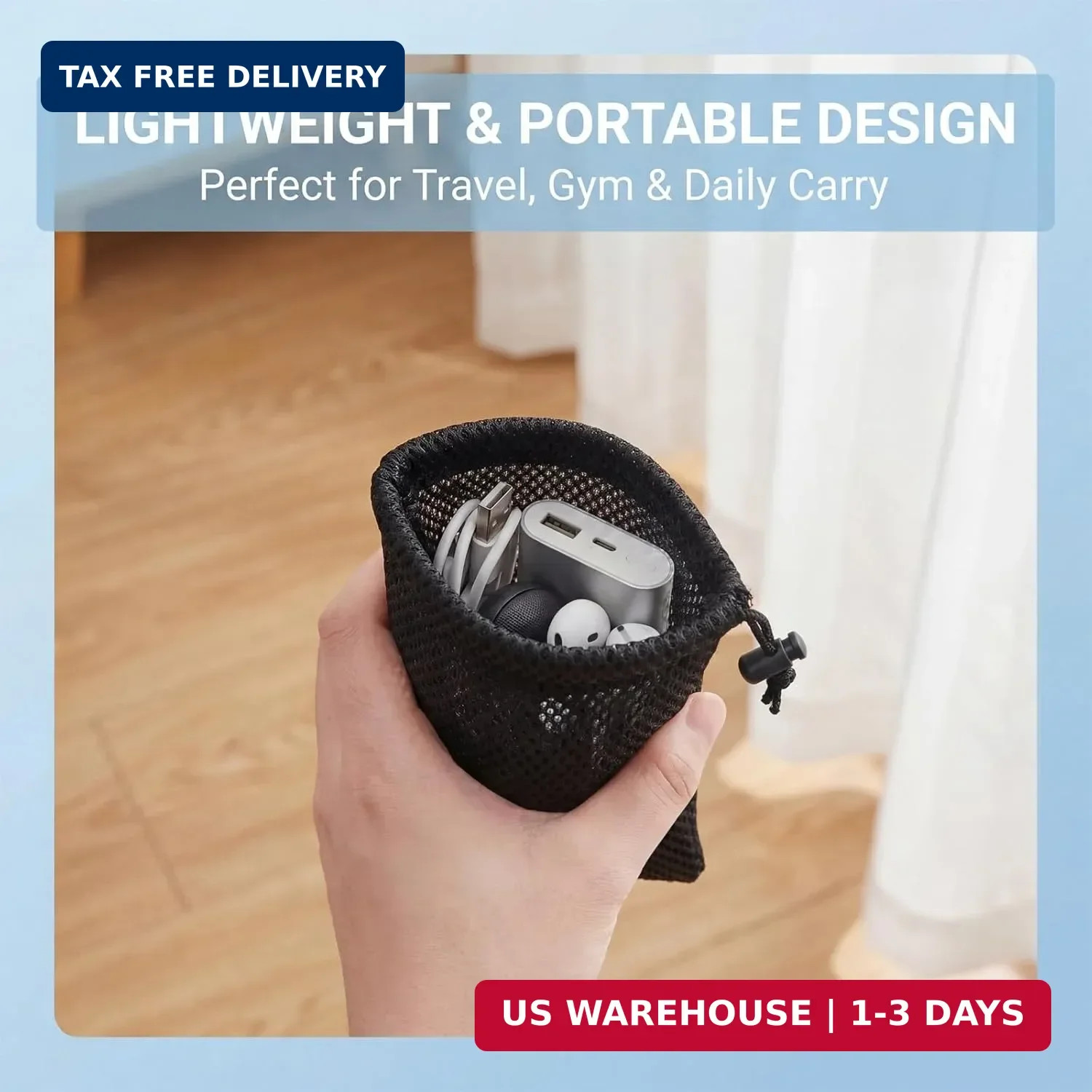 Small Cloth Bags, 5 x 3.5 Inch Nylon Mesh Small Drawstring Pouch Storage Pouch S