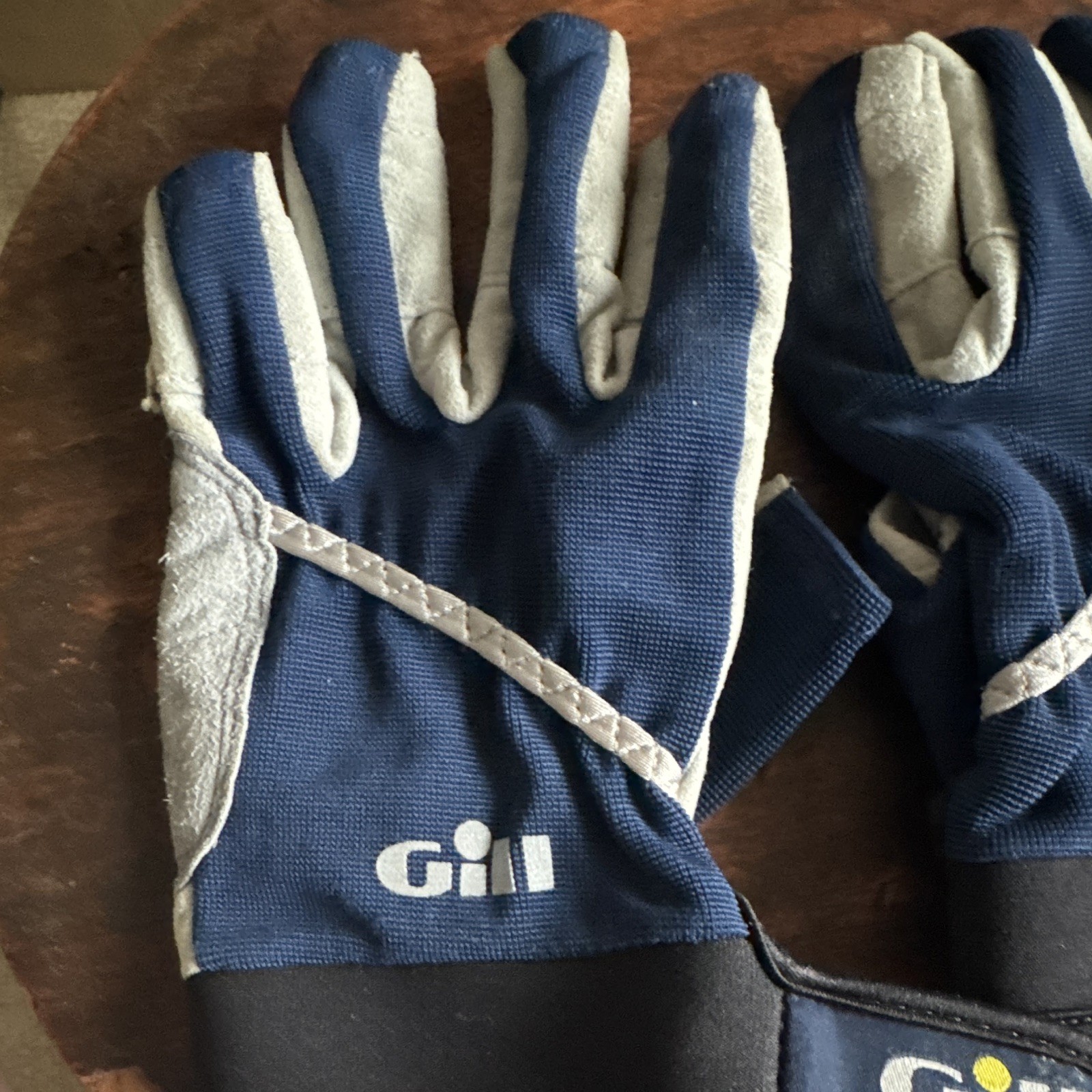 Gill Blue/Gray Fingerless Sailing Gloves Pair w/ Reinforced Palm