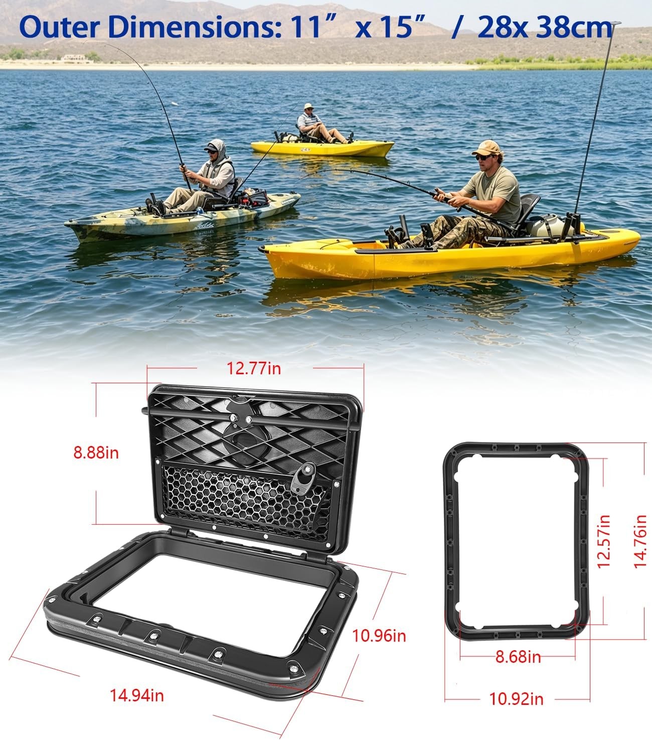 71707003 Rectangular Twist and Seal Hatch Kit Horizontal for 13-26 Hobie Kayak