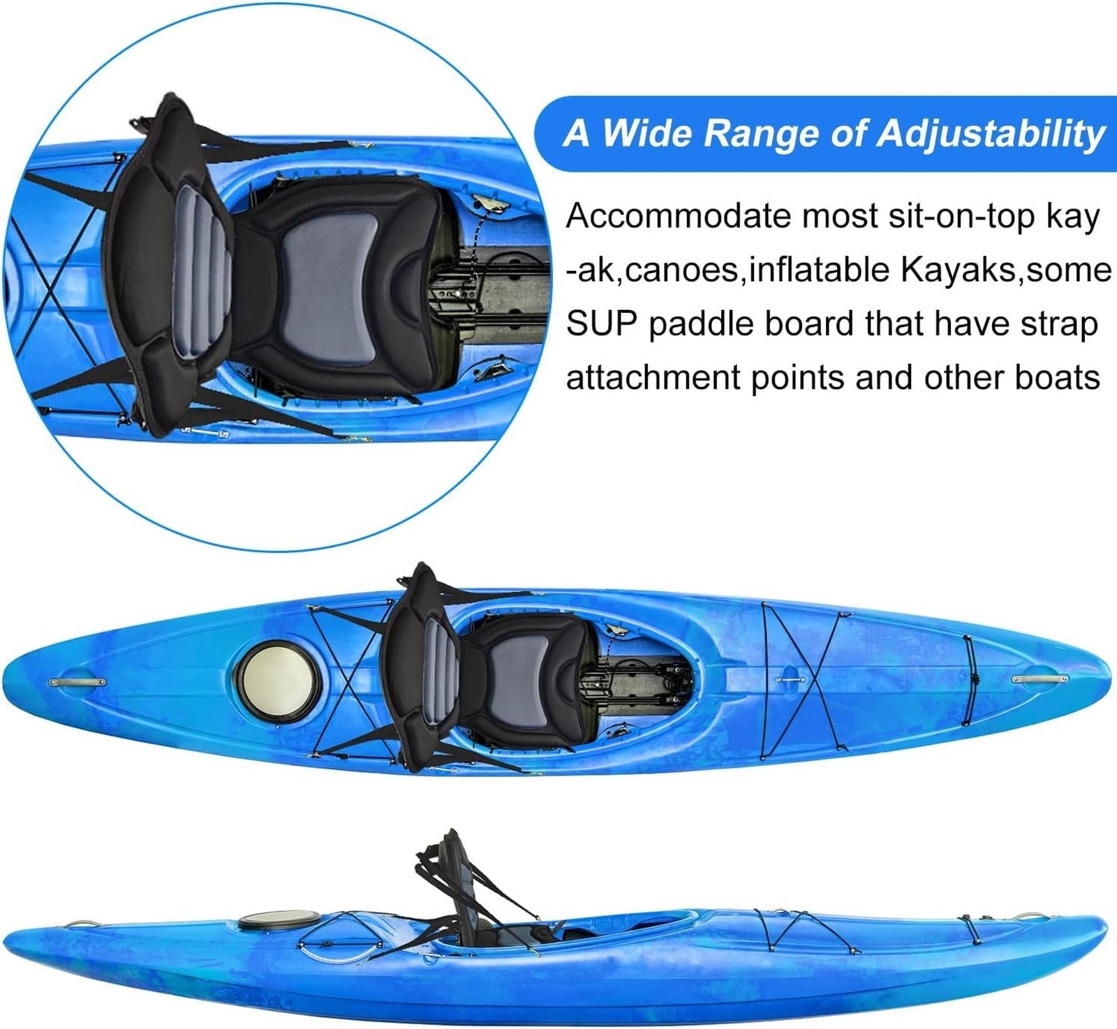HLOGREE 1/2PCK Kayak Seats,Thicken Seat Cushion for Kayak,Padded Kayak Seat,C…