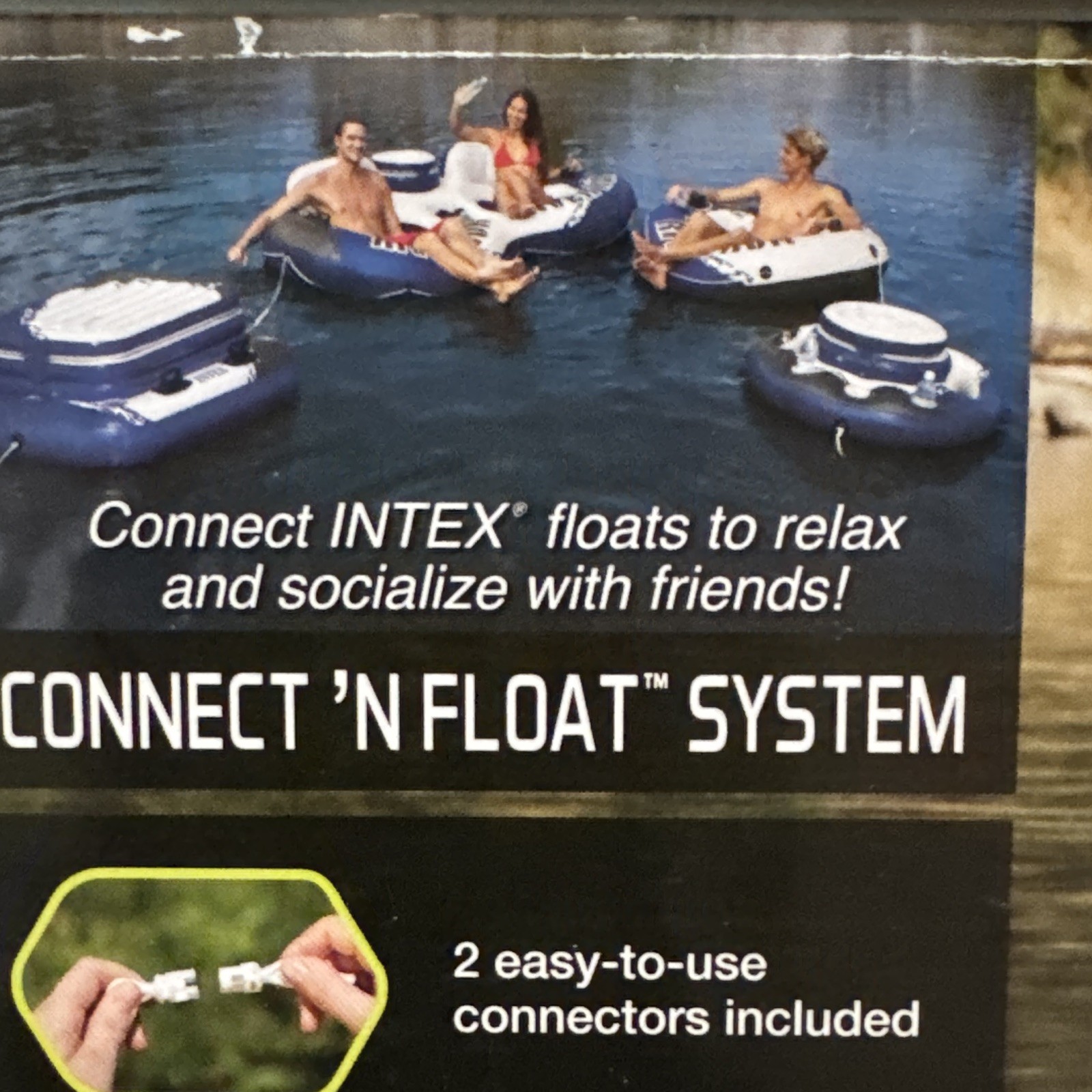 Intex Mega Chill Cooler 35in Inflatable Floating Cooler, Connect ‘N Float