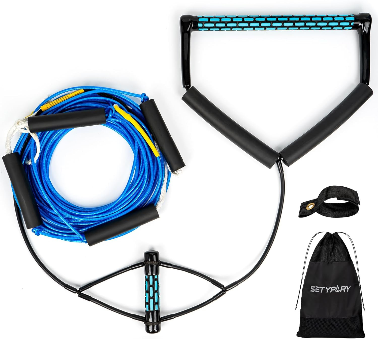 Dyneema 75FT Wakeboard Rope & Handle, No Stretch, Floating T-Handle Ropes