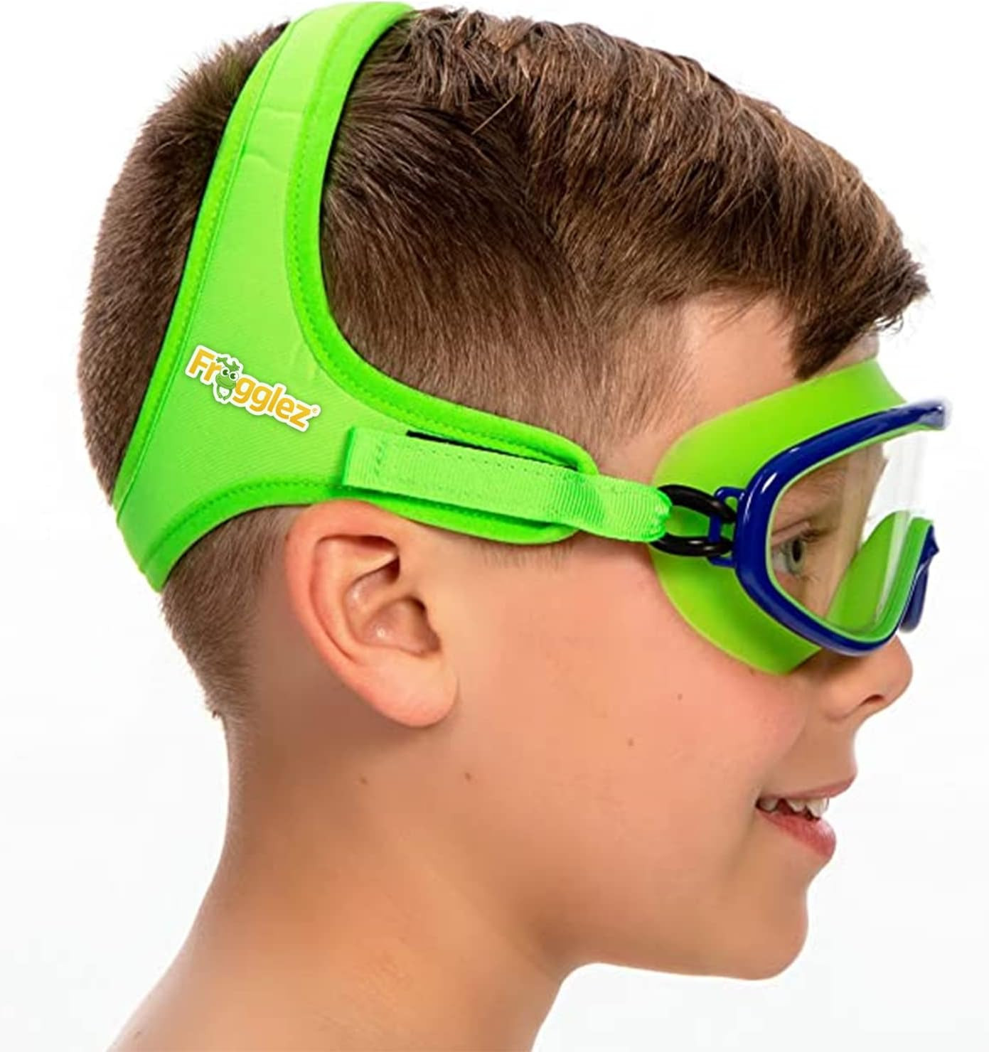 Frogglez Youth Wide View Anti-Fog Crystal Clear Swim Goggle Mask for Kids under