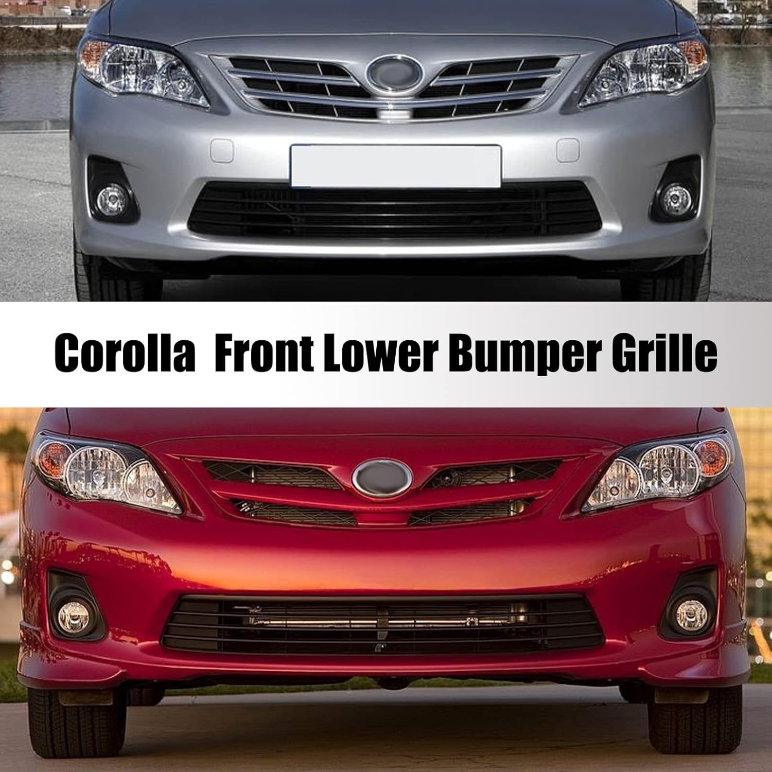 Bewild Front Bumper Lower Grille Fit For 2011-2013 Toyota Corolla Black Bumper C