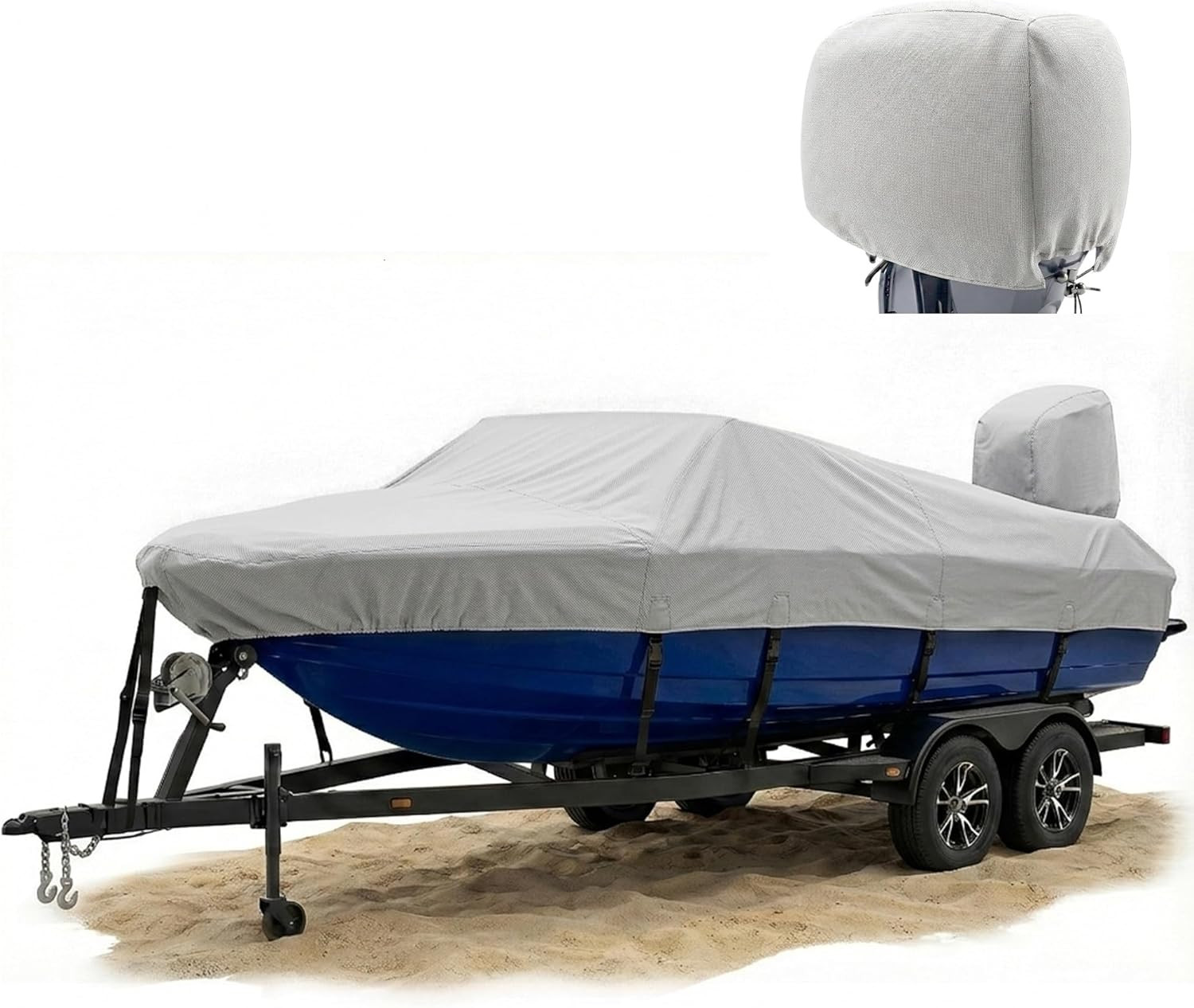 Heavy-Duty 1200D Waterproof Boat Cover for 20-22 Ft Boats with Storage Bag