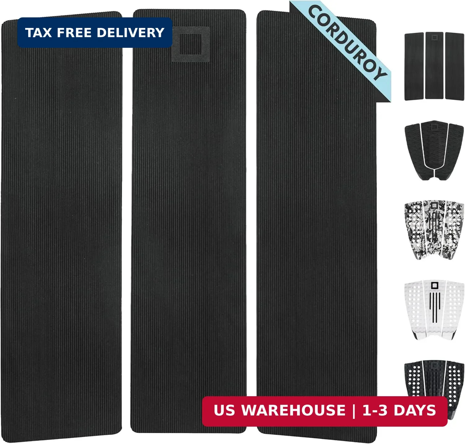 3-Piece Traction Pad – Arch, Flat, or Front – Maximum Grip, Super Strong 3M Adhe