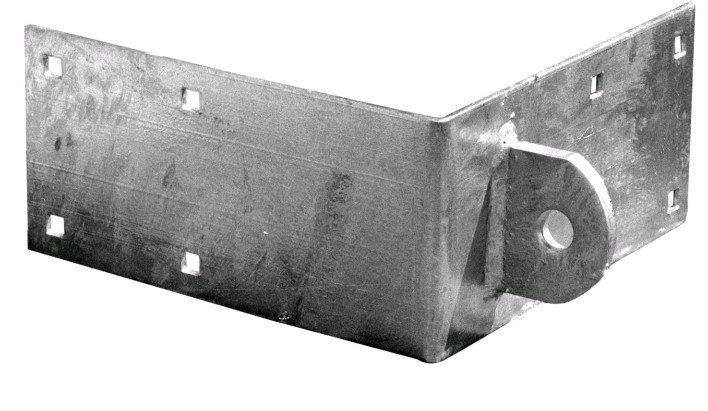10″ L x 5″ H x 3/16″ T Galvanized Steel Male Outside Corner Bracket w 1/2″ Tab