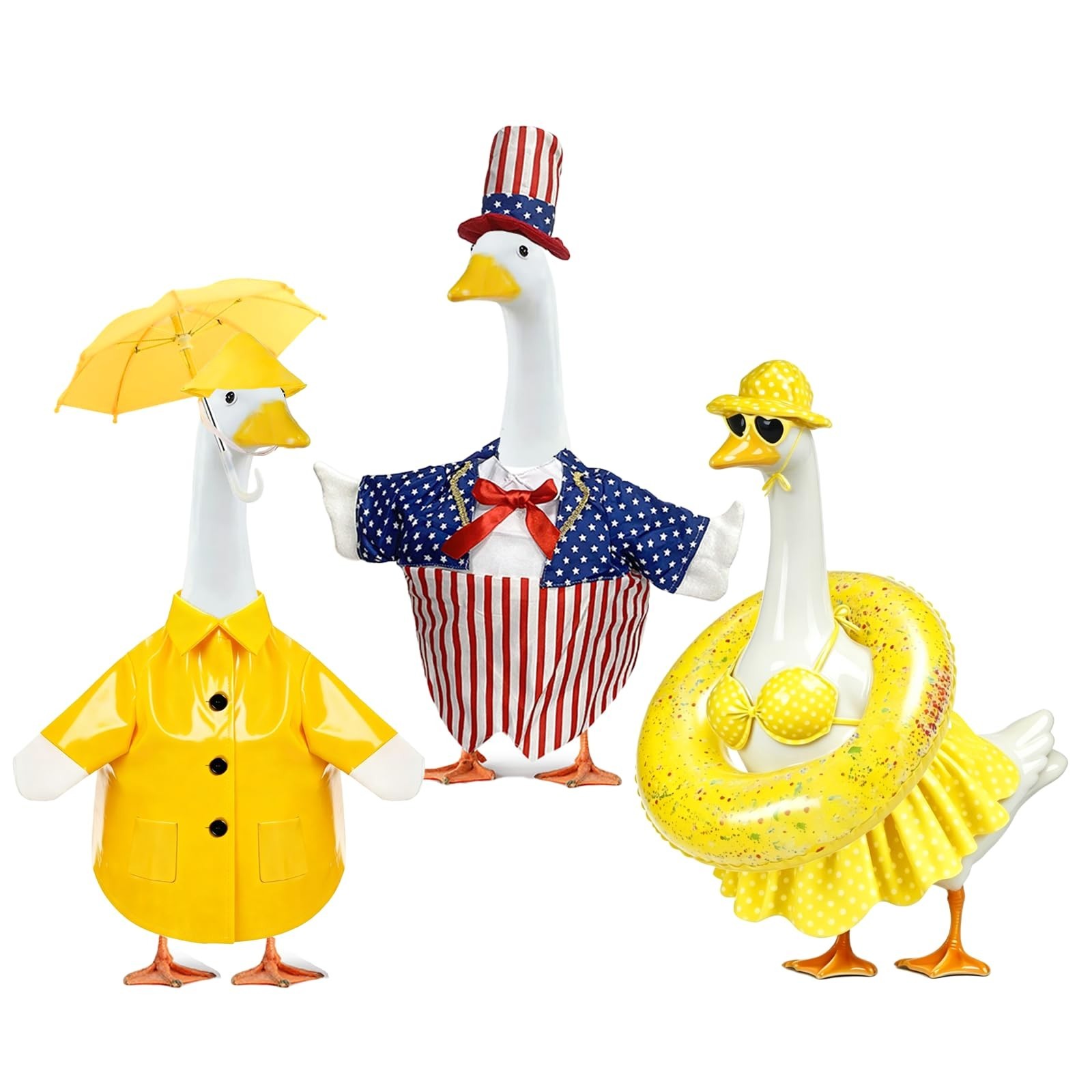 3 Set Raincoat Hawaiian Swimming 4th of July Porch Goose Outfits Summer Holid…