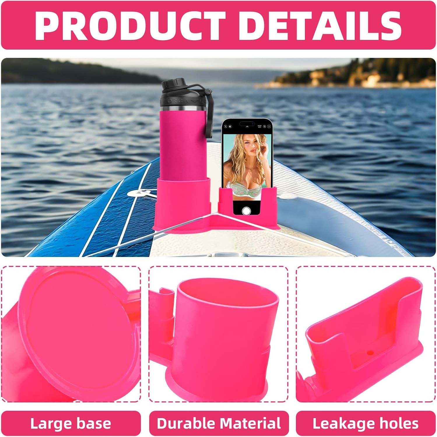 2 in 1 Paddle Board Cup Holder Accessories For Phones,Drink Bottle,Fishing Tools