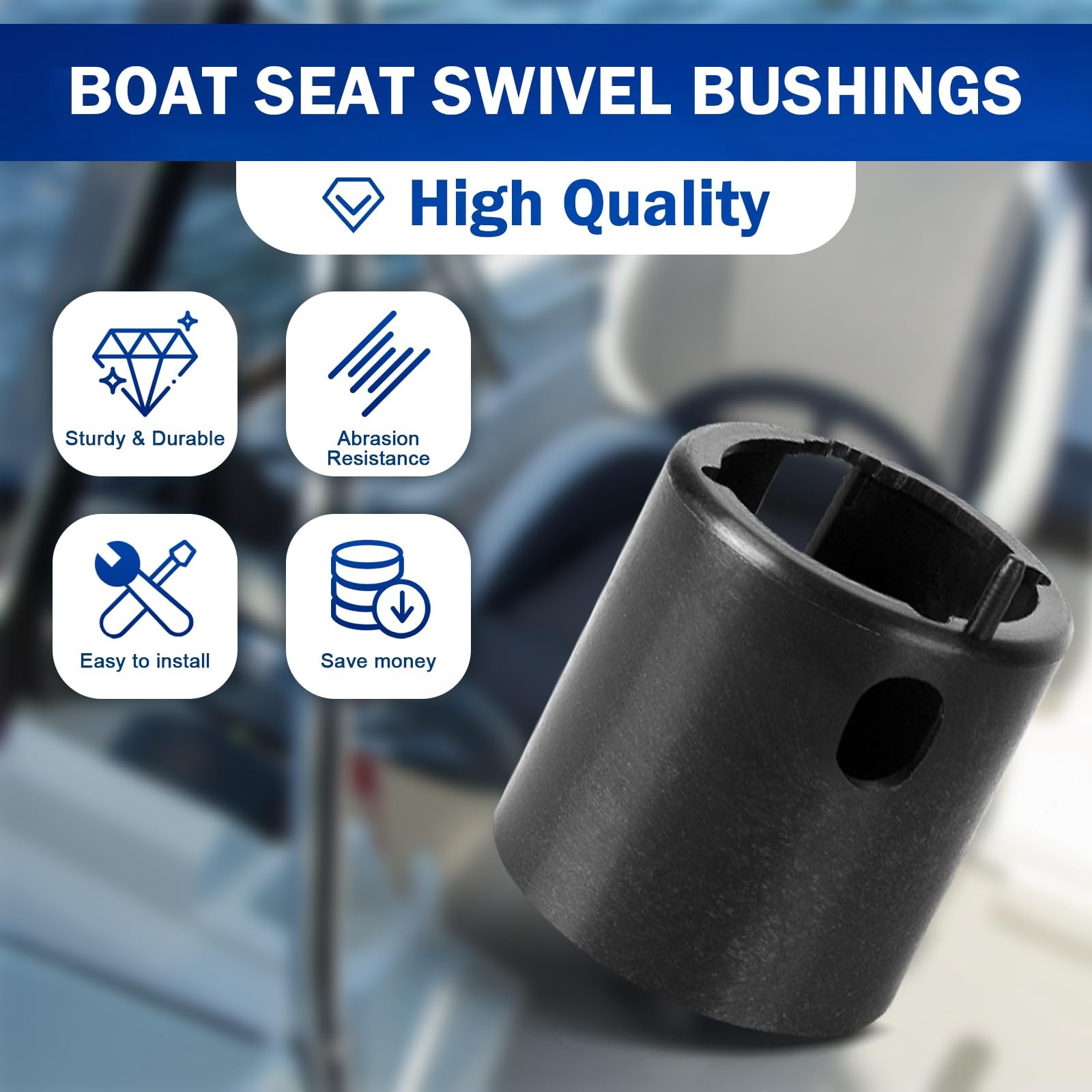 Tobaiwind 2171000 TRAC-Lock Boat Seat Swivel Bushing fit for Black