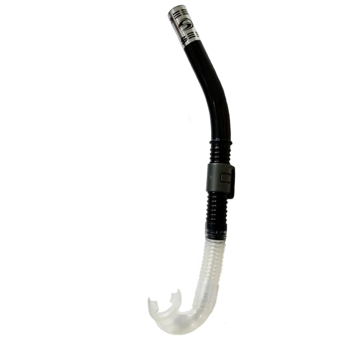 New Deep See Adult Flex Stream Black Swim Snorkel*Clips To Goggles*Silicone