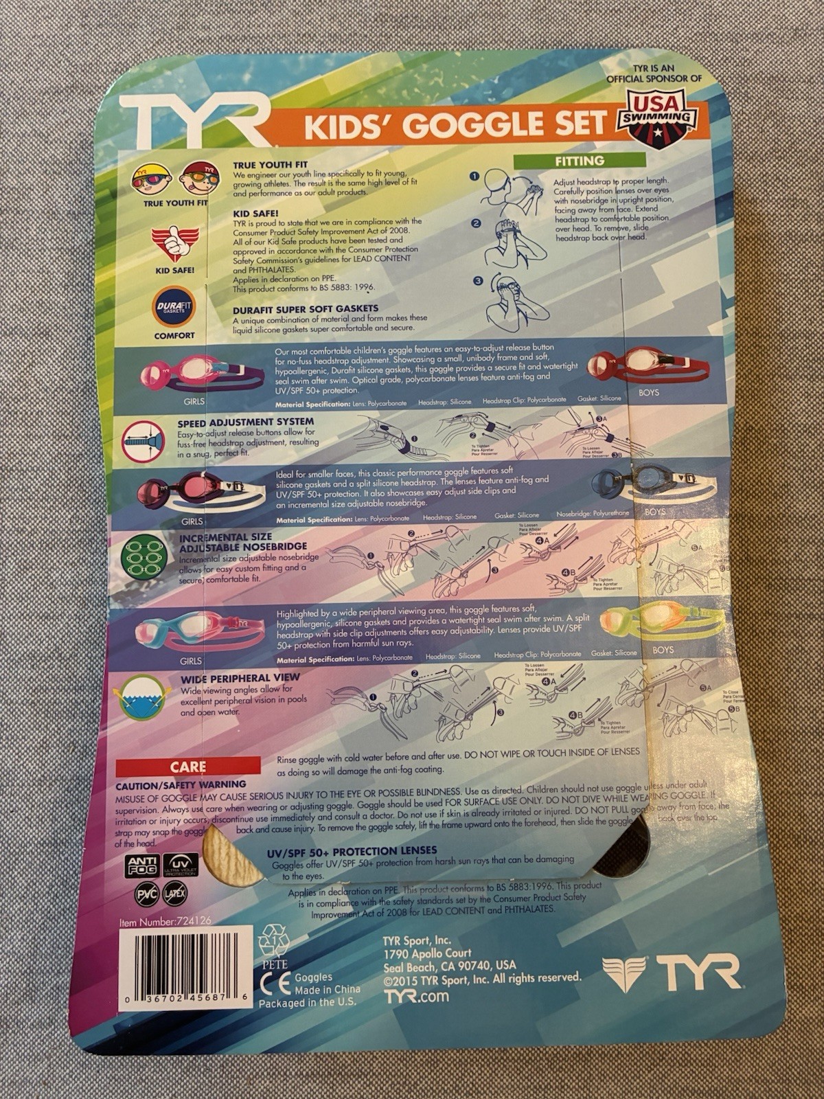 ⁠TYR Kids Swim Goggles 3 Pack Set Brand New Factory Sealed True Youth Fit