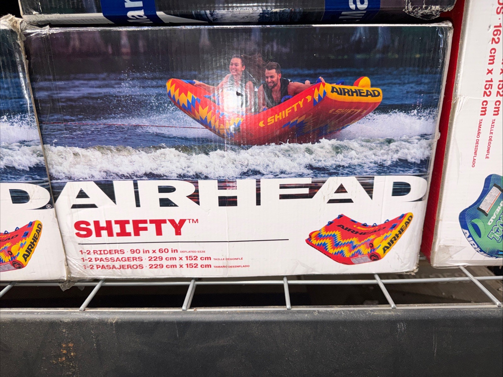 AIRHEAD SHIFTY 2 Person Inflatable Towable Tube for Water Sports Lake Boat Fun