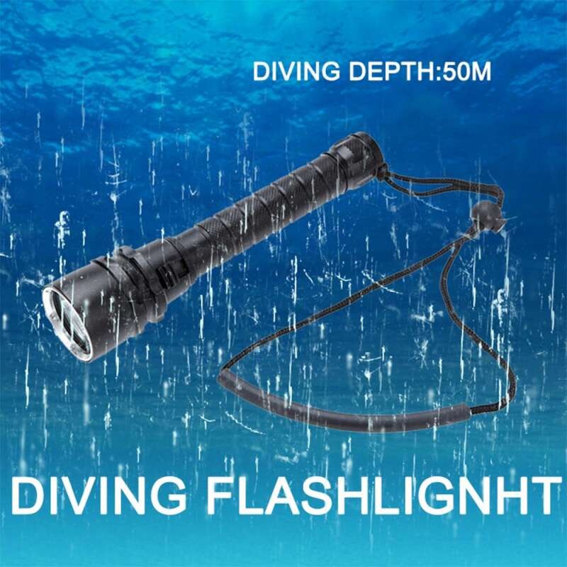 Scuba Diving Flashlight 3000 Lumens Unde Water 100 Meters Waterproof LED US