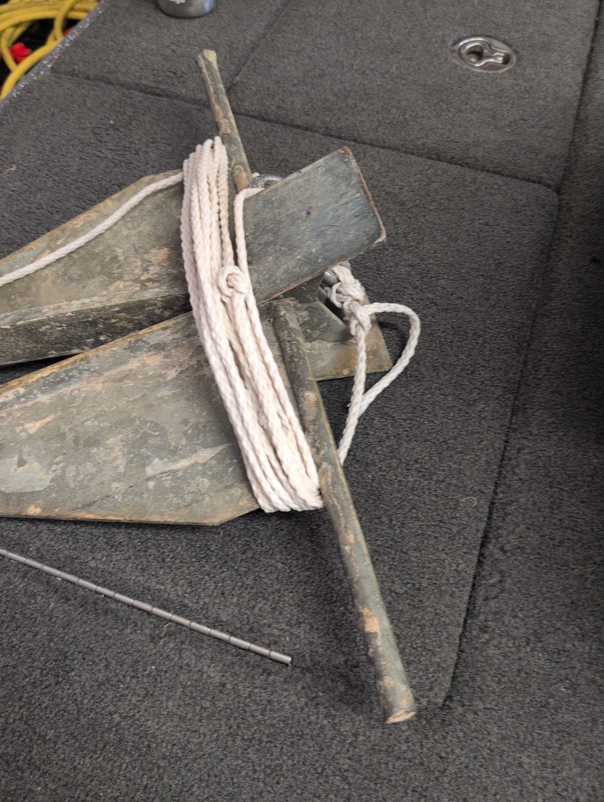 BOAT USAnchor ANCHOR #13 W/ Rope And Clasp. Boating Galvanized Steel