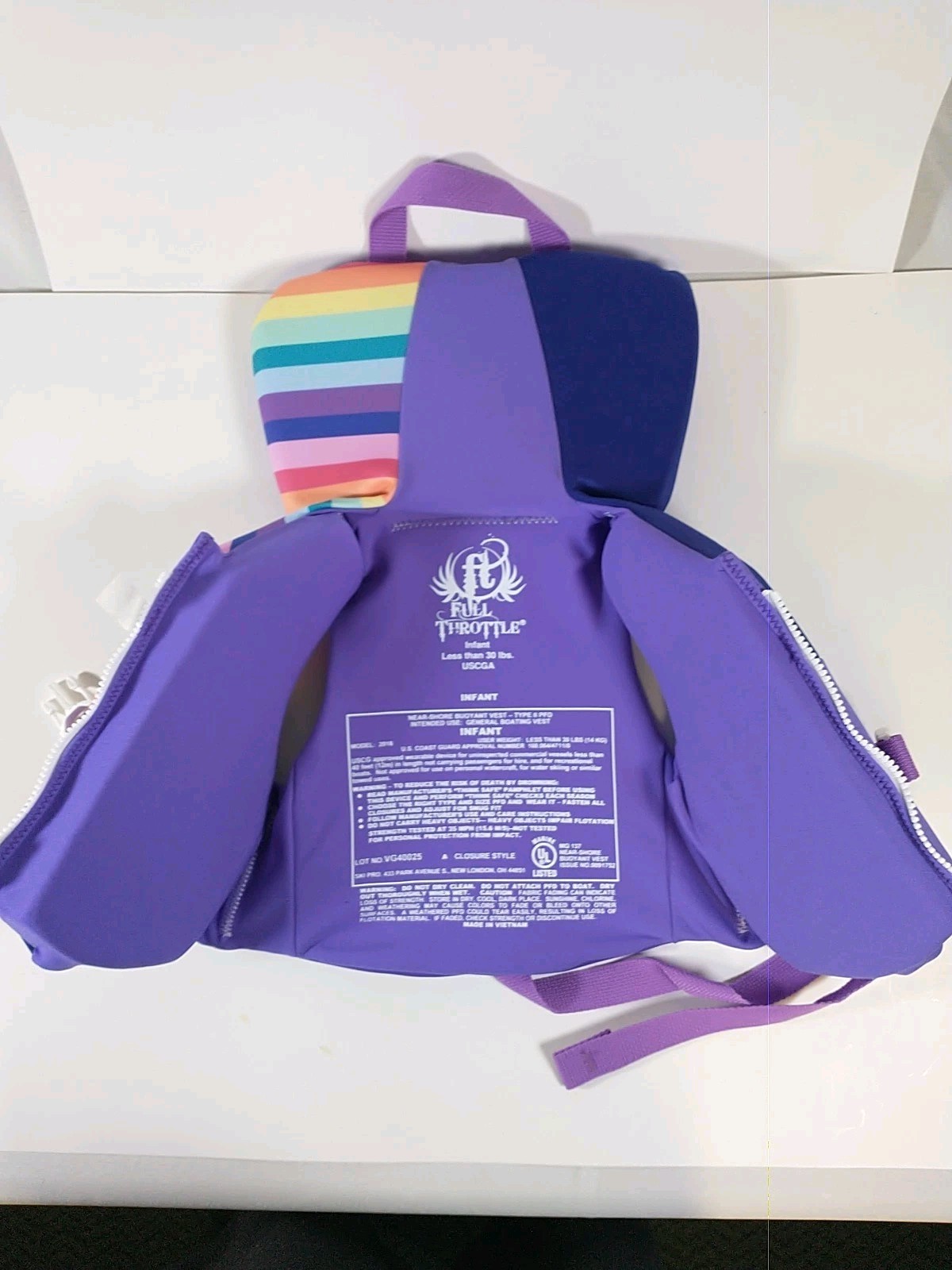 Full Throttle Infant Toddler Life Jacket Type II Less Than 30 Pounds