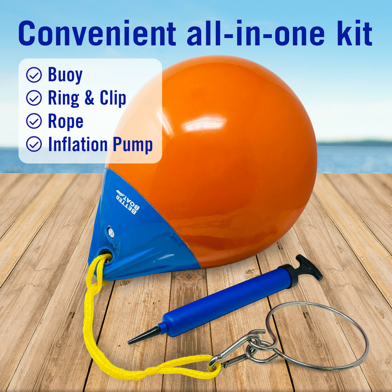 Anchor Bouy and Retrieval Ring Vinyl Boat Buoy Balls Round Mooring Marker