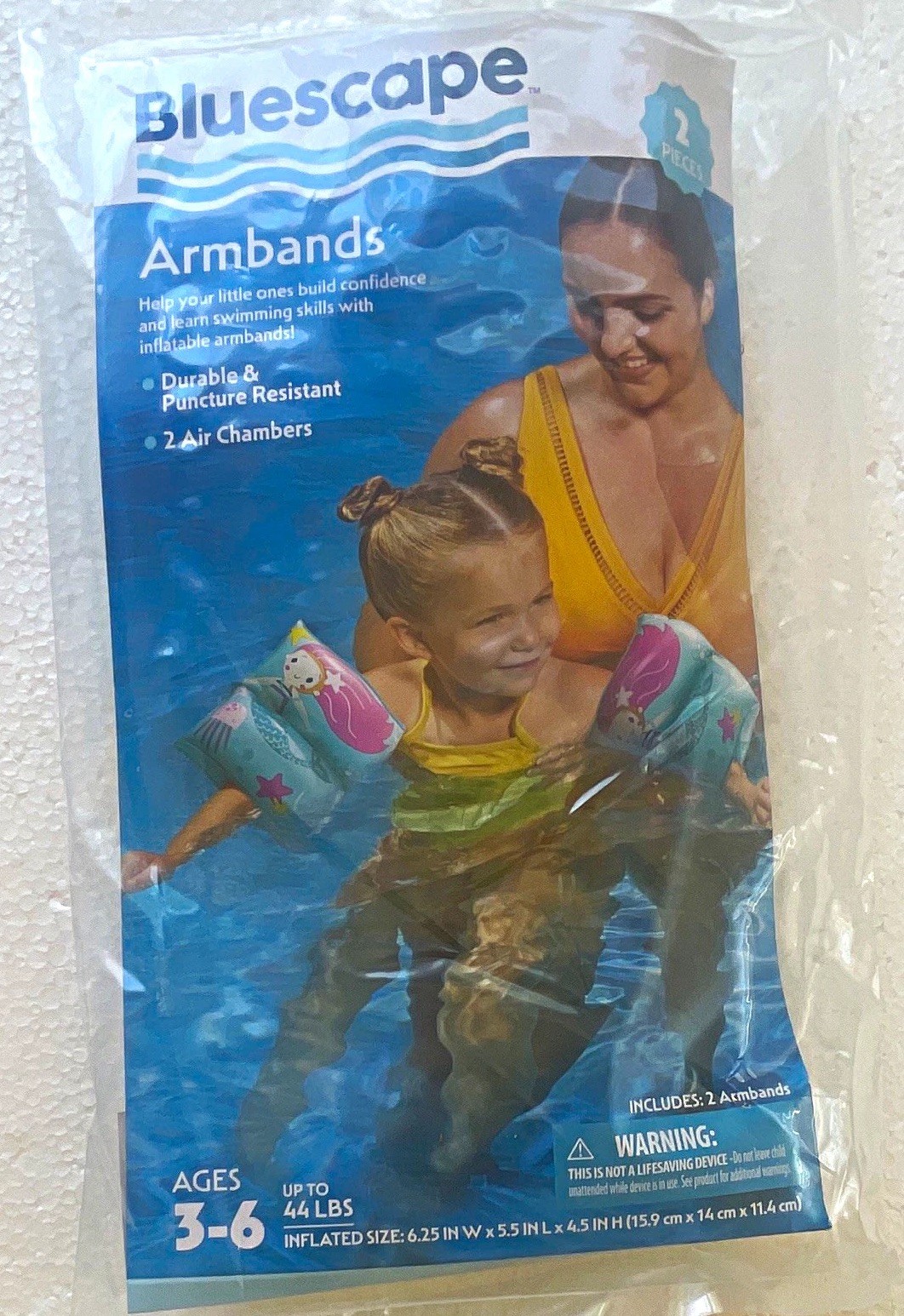 Bluescape Armbands Inflatable Swim Armbands Ages 3-6 Up to 44 lb 6.25″