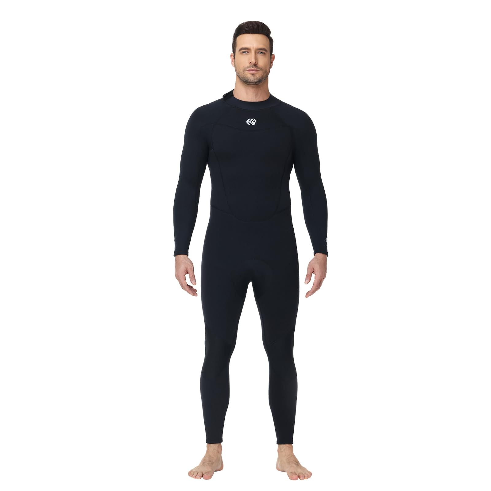 Anparc Mens 3Mm Neoprene Full Wetsuit Black Water Repellent Mesh Skin Front