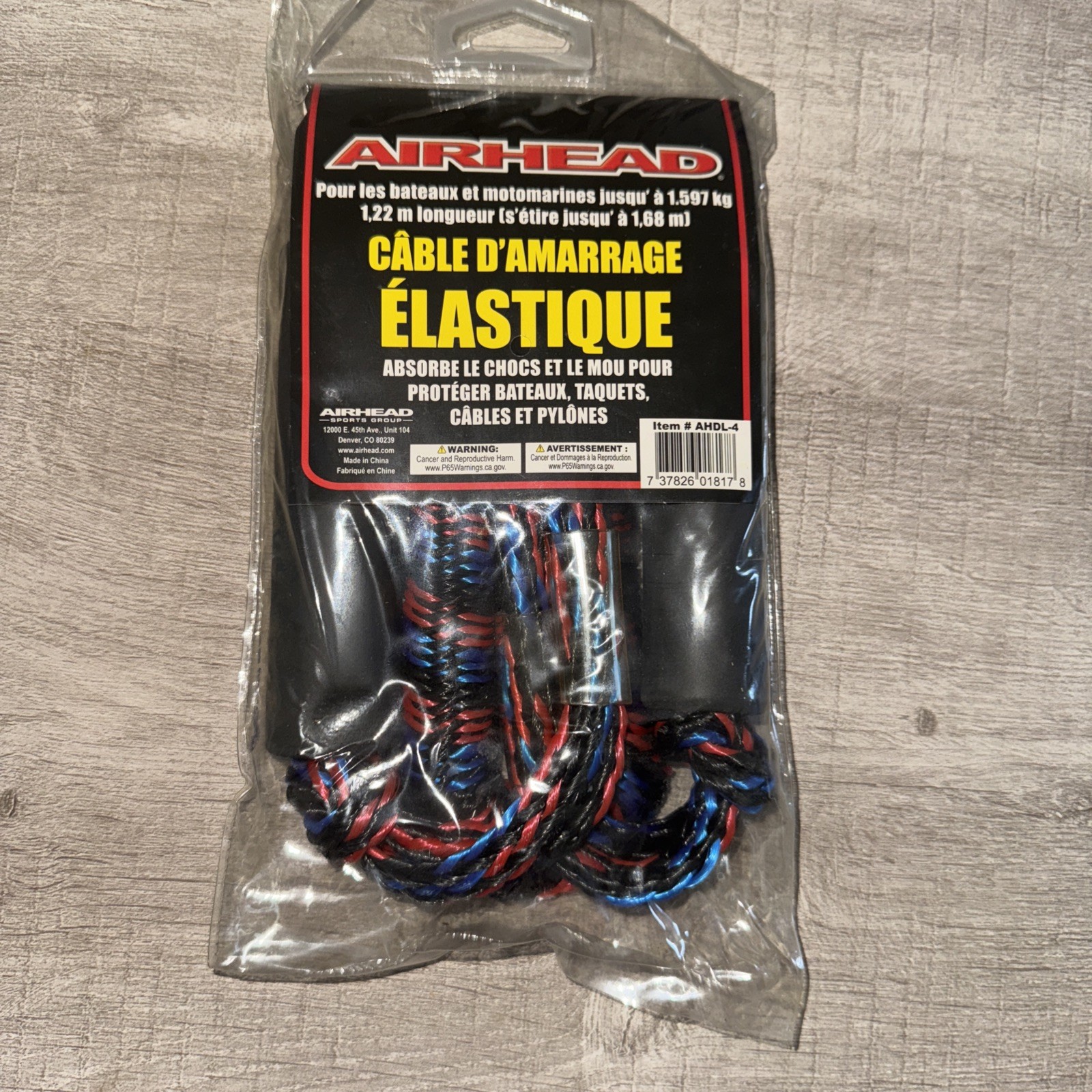 Airhead Dock Line / Boat Rope / Bungee 4ft stretches to 5.5ft AHDL-4 FREE SHIP