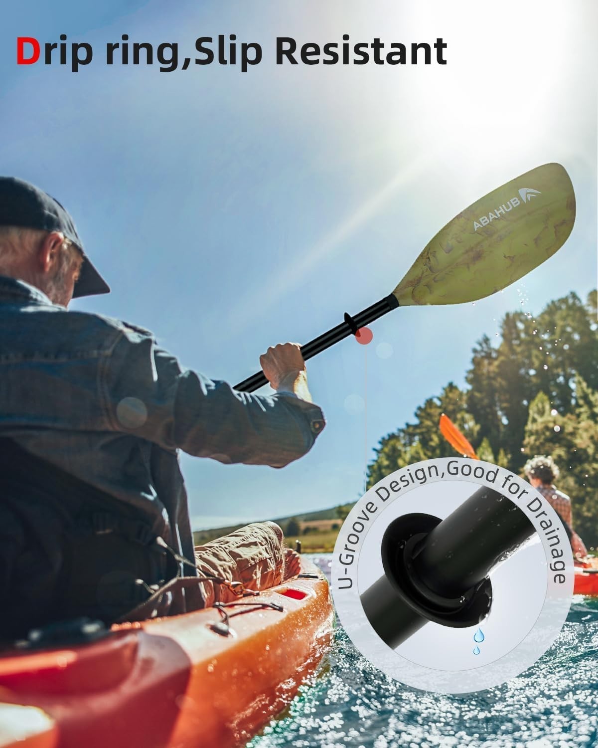 Abahub 210-230cm/230-250cm Adjustable Kayak Paddle for Kayaking Oars,Feathered B