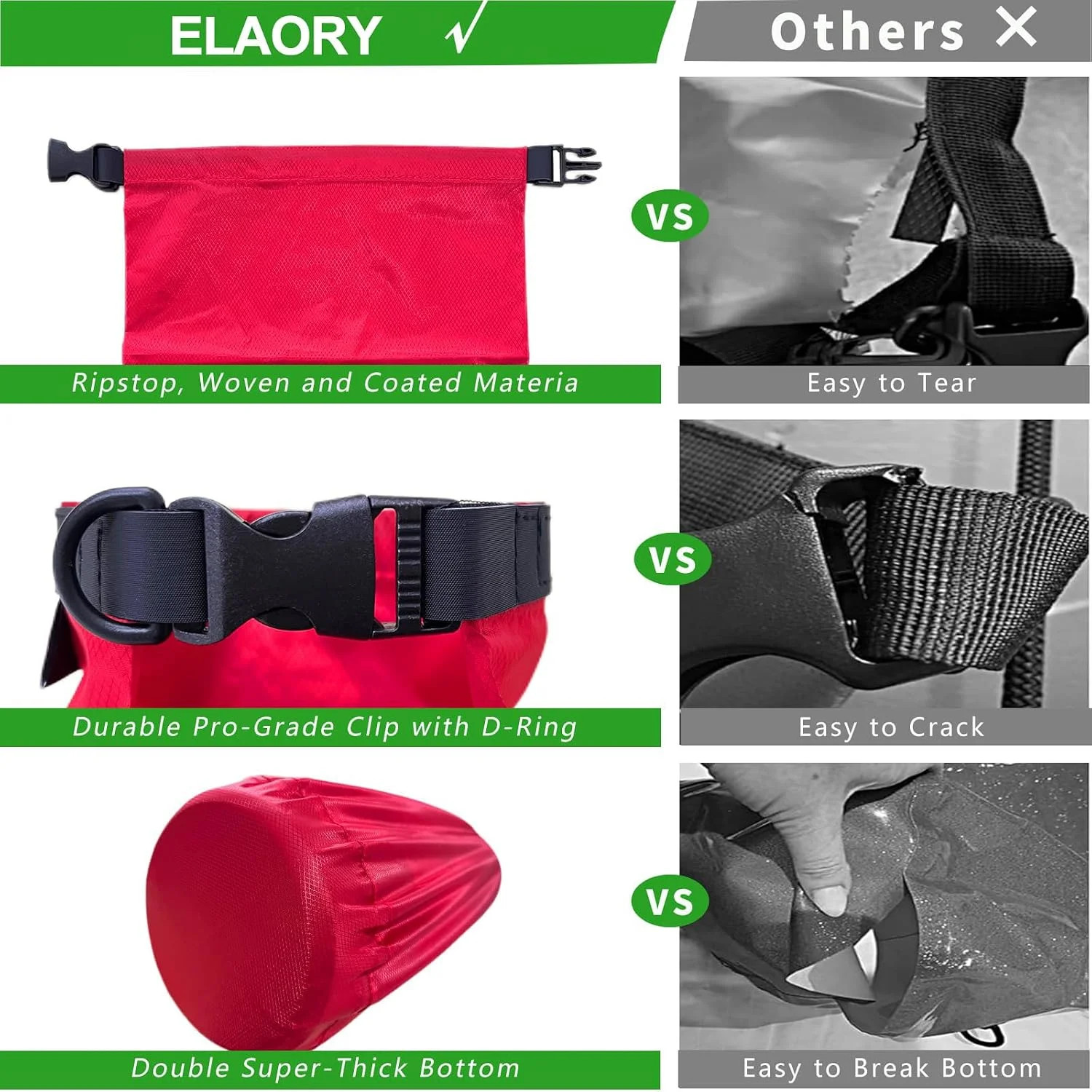 Waterproof Dry Bags 3 Pack (5L, 10L, 20L) – Lightweight Waterproof Storage Bags