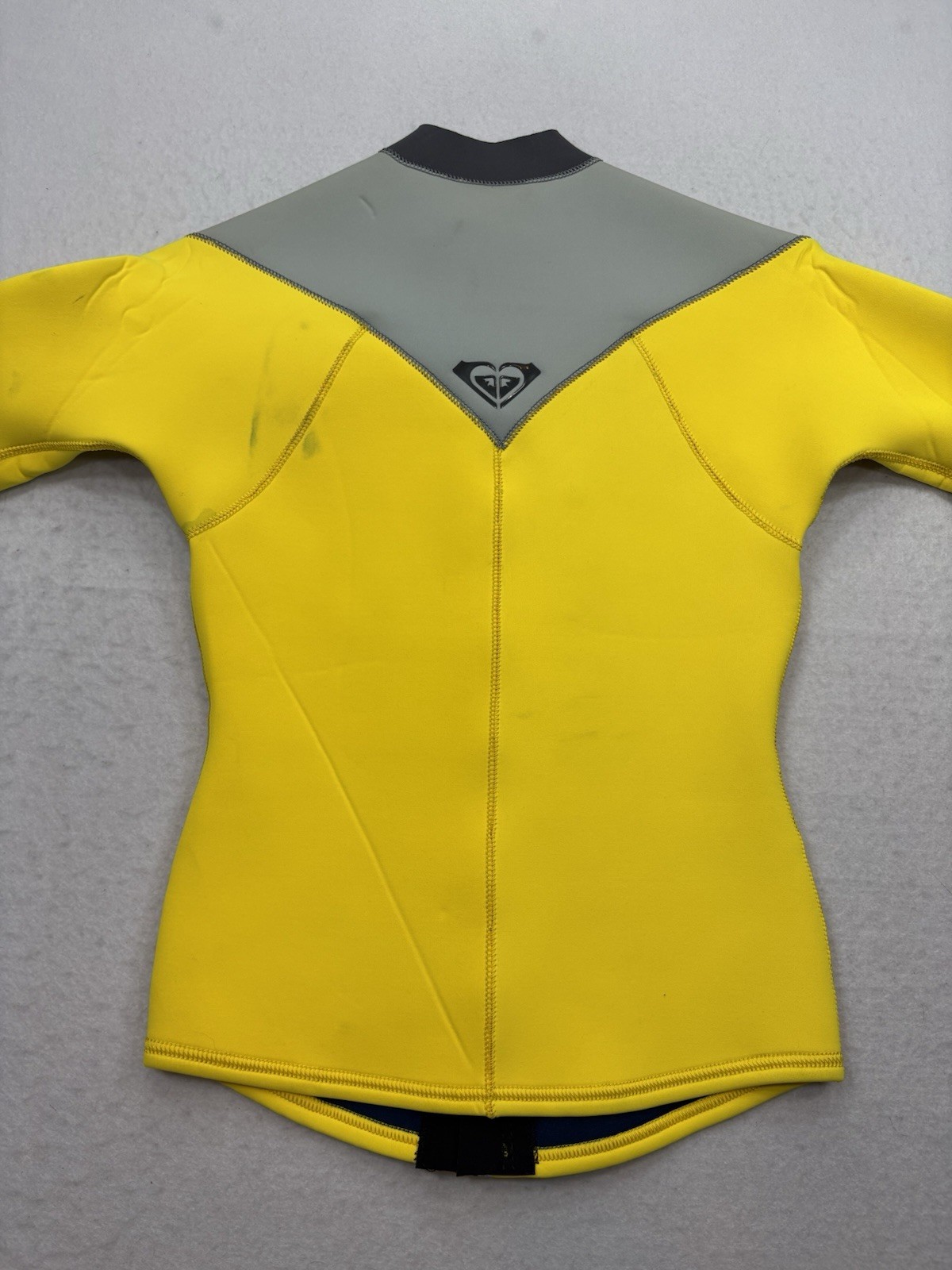 Roxy Women 2mm XY Front Zip Wetsuit Jacket Yellow Grey Surf Top Size 10 NWT