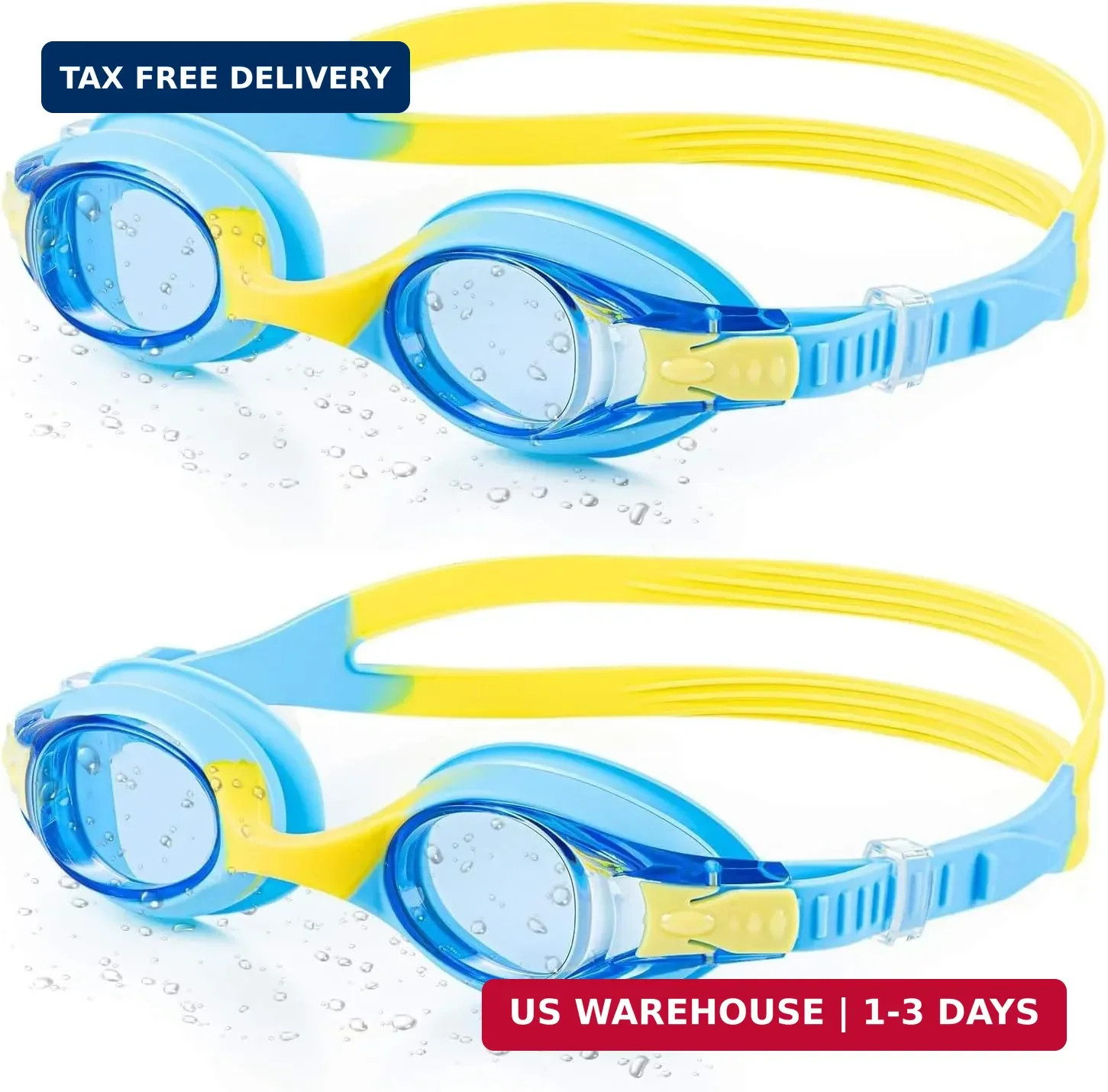 Generic Portzon Unisex-Child Swim Goggles, Anti Fog No Leaking Clear Vision Wate