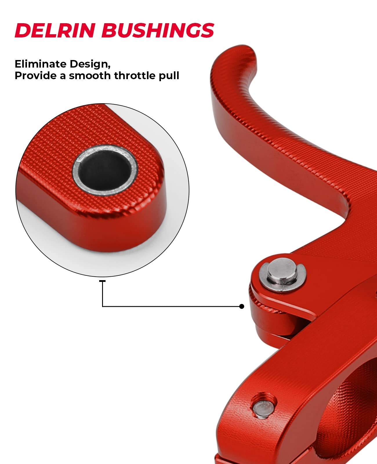 KEMIMOTO Jet Ski Throttle Silver Red Aluminum