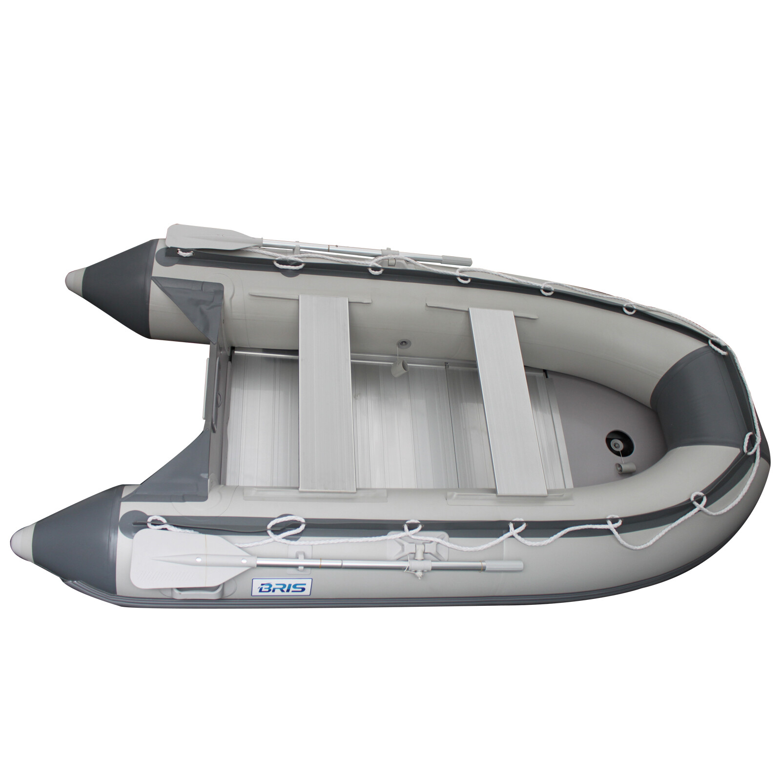 BRIS 9.8 ft Inflatable Boat Dinghy Pontoon Boat Tender Fishing Raft Gray