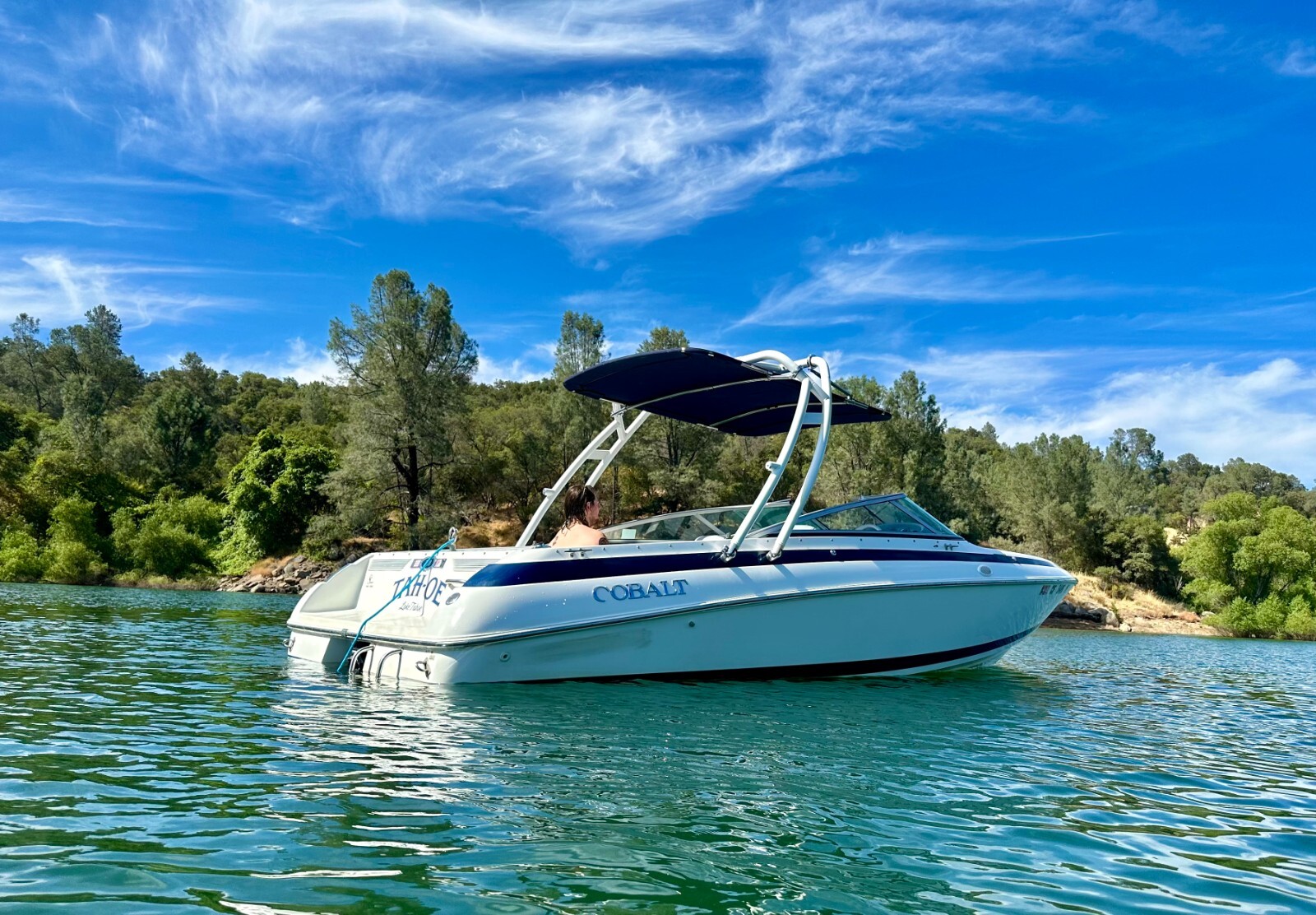 Reborn White Coated Launch Boat Wakeboard Tower Plus Pro Tower Bimini Top Pkg