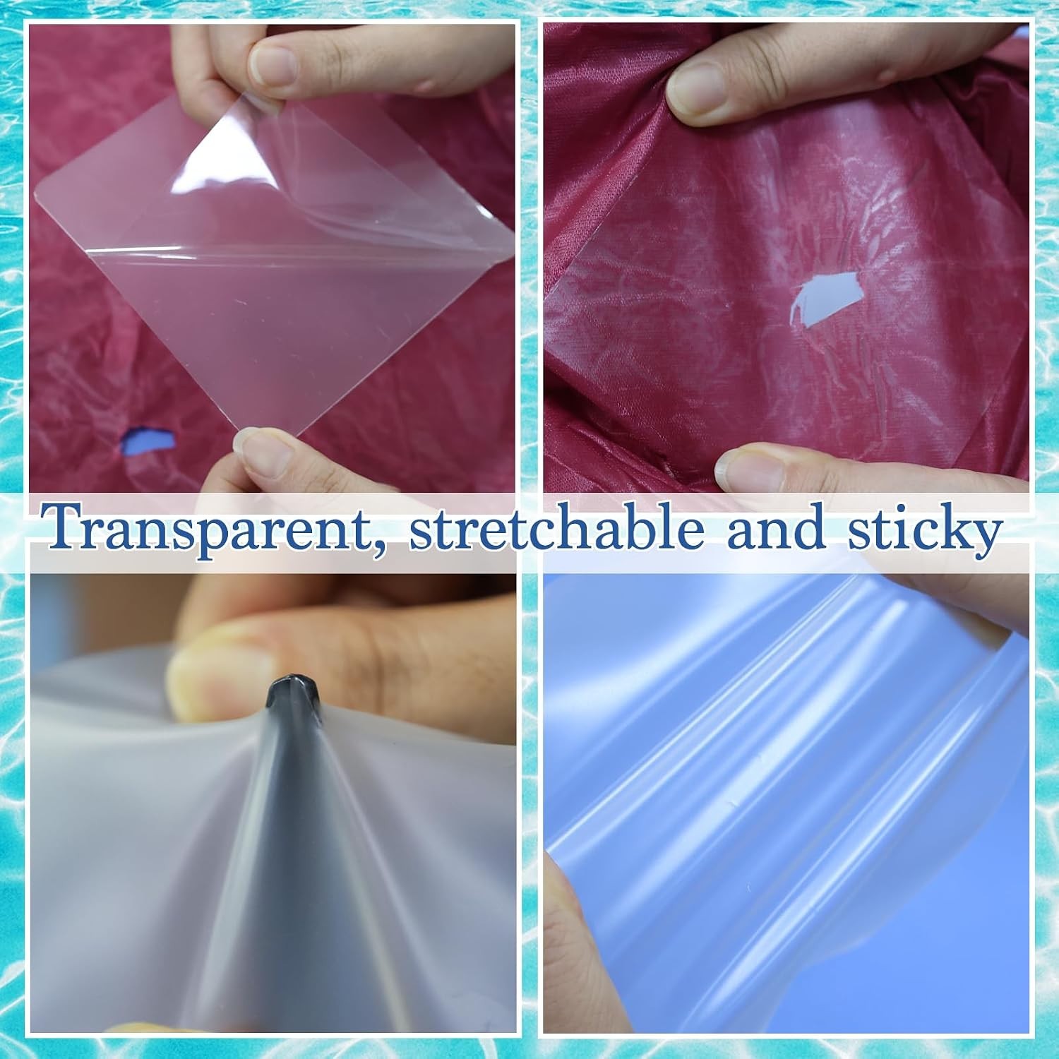 Versatile 12PCS TPU Pool Repair Tape for Air Mattresses and All Inflatable Needs