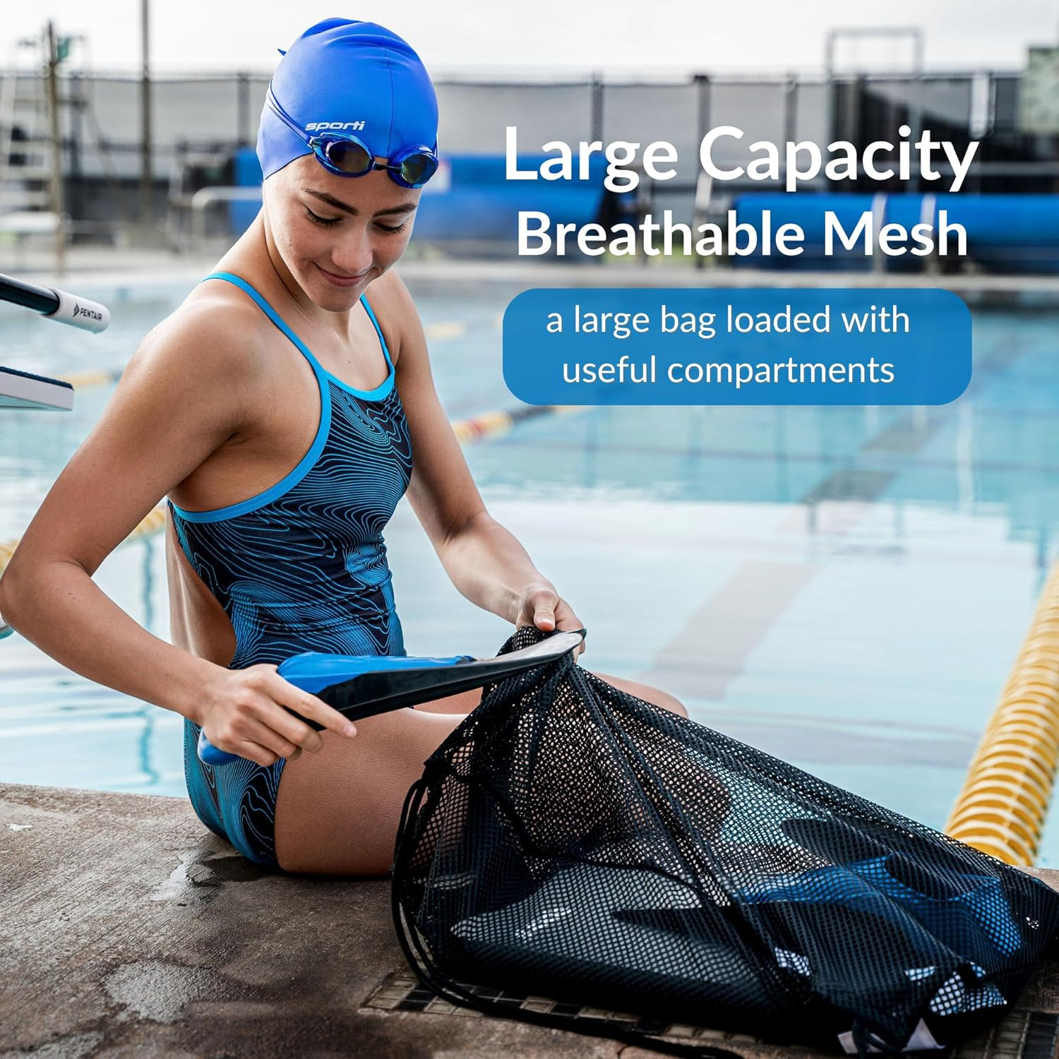 Swimming Equipment Bags, Mesh Drawstring Backpack,Swim Bag for Swimmers,Mesh …