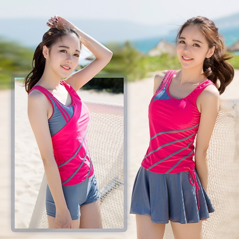 Women’s Sports Swimsuit Three-piece Swimsuit Bathing Suit Shorts Skirt Swimwear