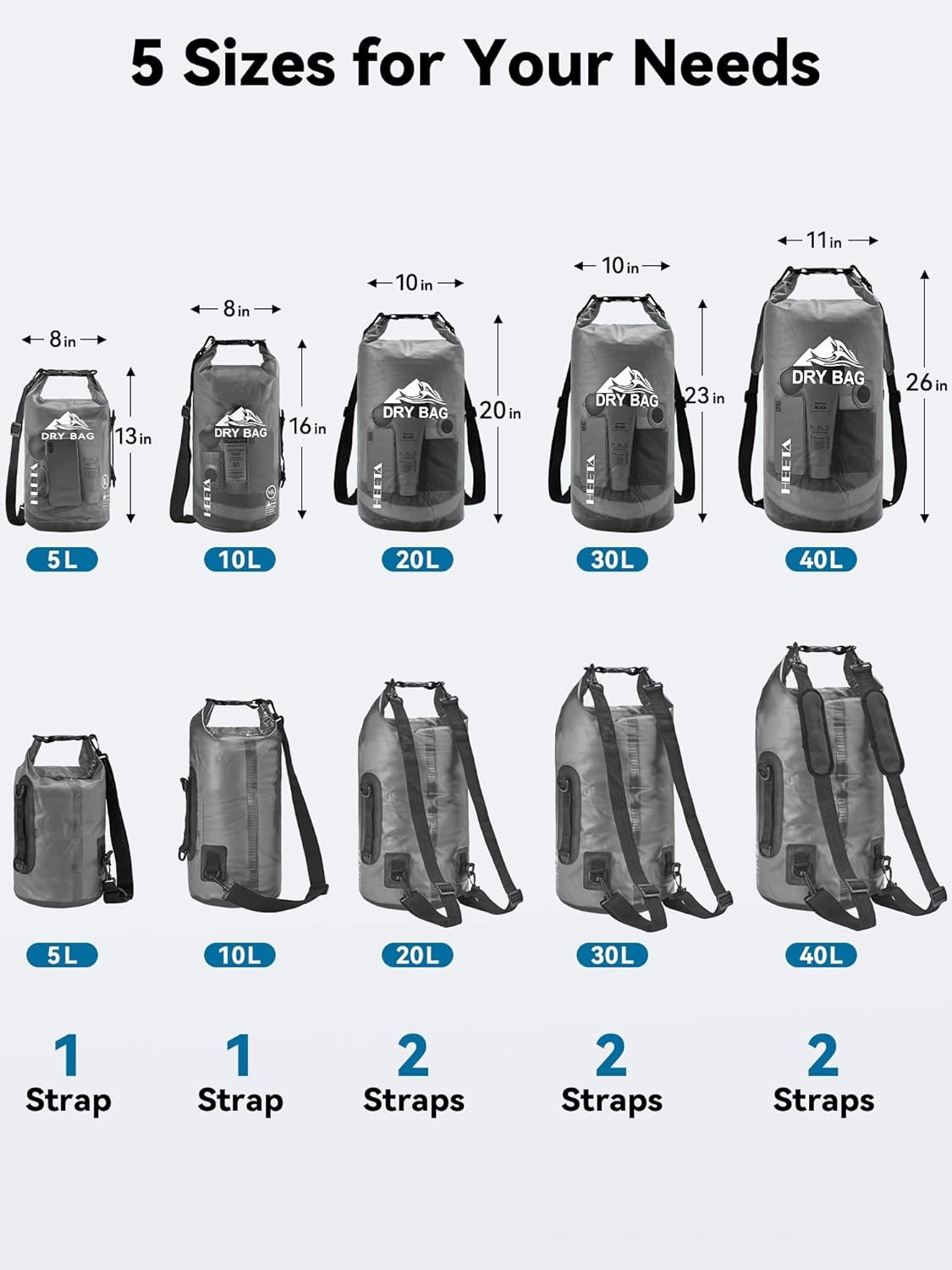 Waterproof Dry Bag Clear Roll Top Floating Beach Kayak Backpack With Phone Case