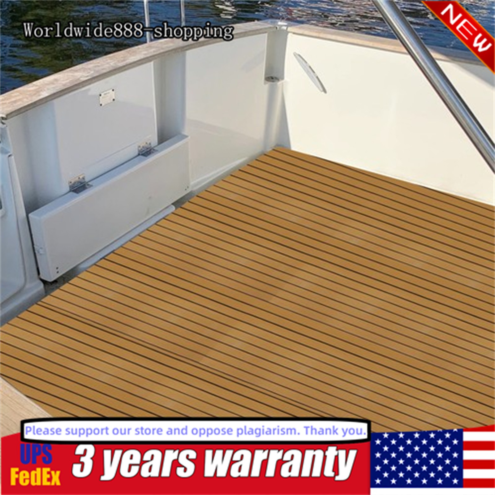EVA Foam Faux Teak Decking Sheet Sea Deck Yacht Mat 95″ Marine Boat Flooring Mat