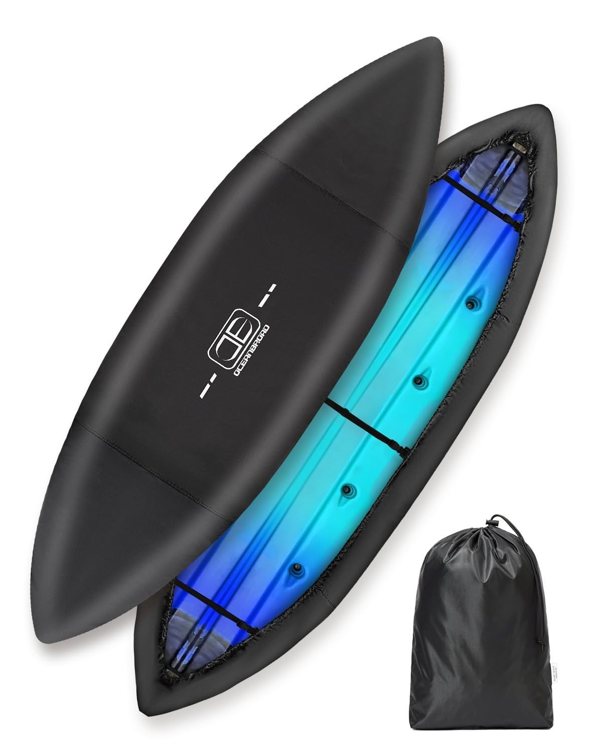 Water-Resistant Kayak Cover, UV-Proof Canoe Dust Cover for 10.8-12ft Kayaks, 420