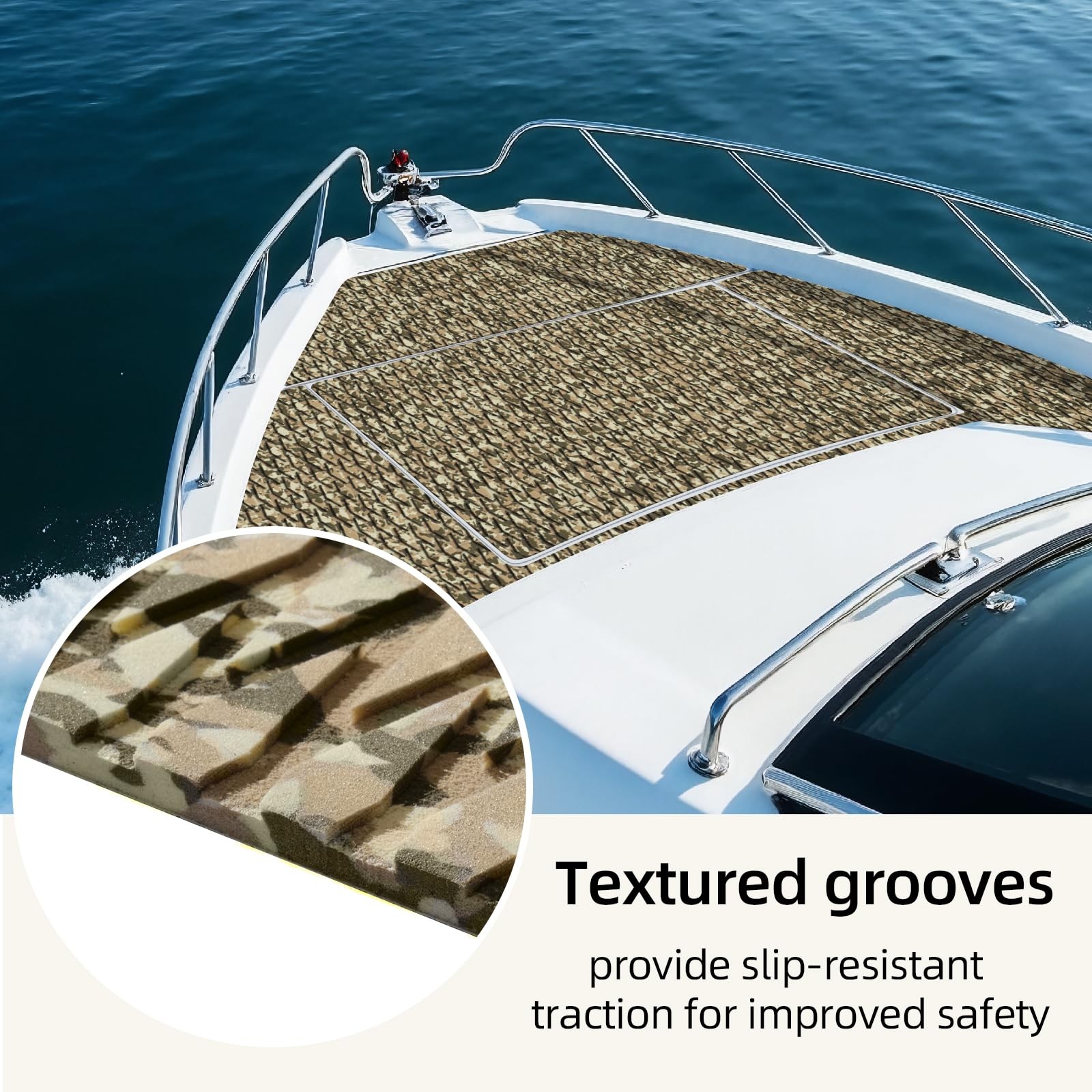 Hzshark Boat Flooring Eva Foam Boat Decking Self-Adhesive Non Slip Camo