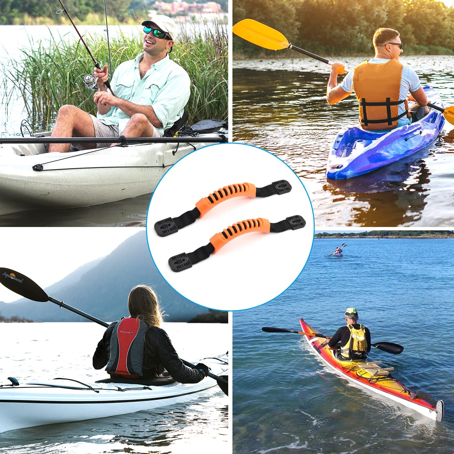 Best Carry Handle Rigging Kit Kayak Canoe Handles, 15 FT 6mm Elastic Bungee Cord