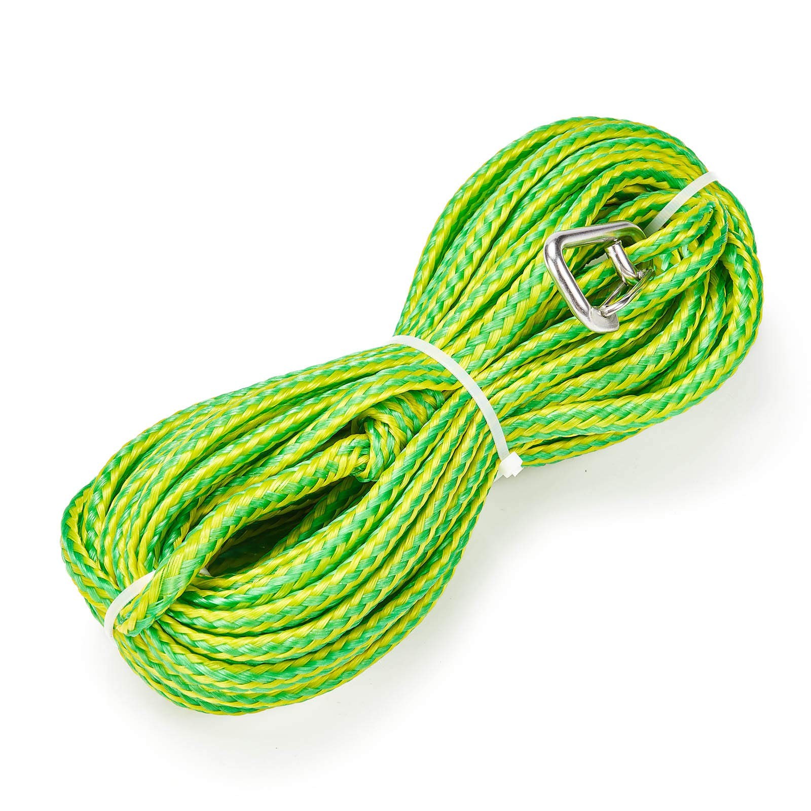 Kayak Tow Rope with Clip, Boat Dock Line 316 Stainless Steel 1/4″ x 50′