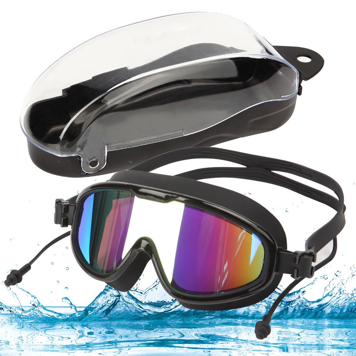 Adult Swimming Goggles Adjustable Anti-Fog Glasses Diving Underwater Protection