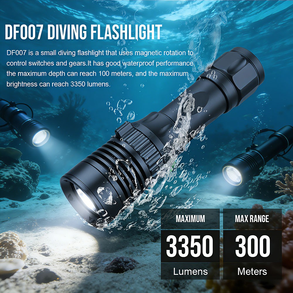 Trustfire led Diving Flashlight 3350Lumen 100M 3 Modes Scuba Diving Light US