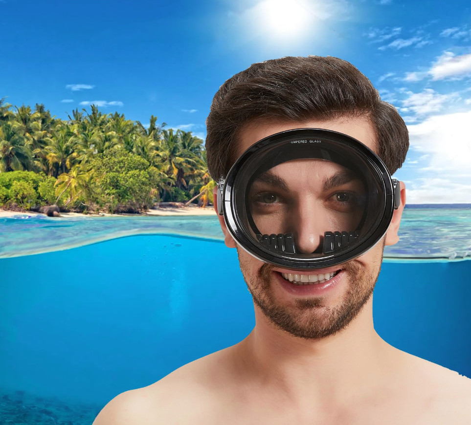 Scuba Diving Mask,Oval Tempered Glass Snorkel Mask Goggles for Underwater Vision