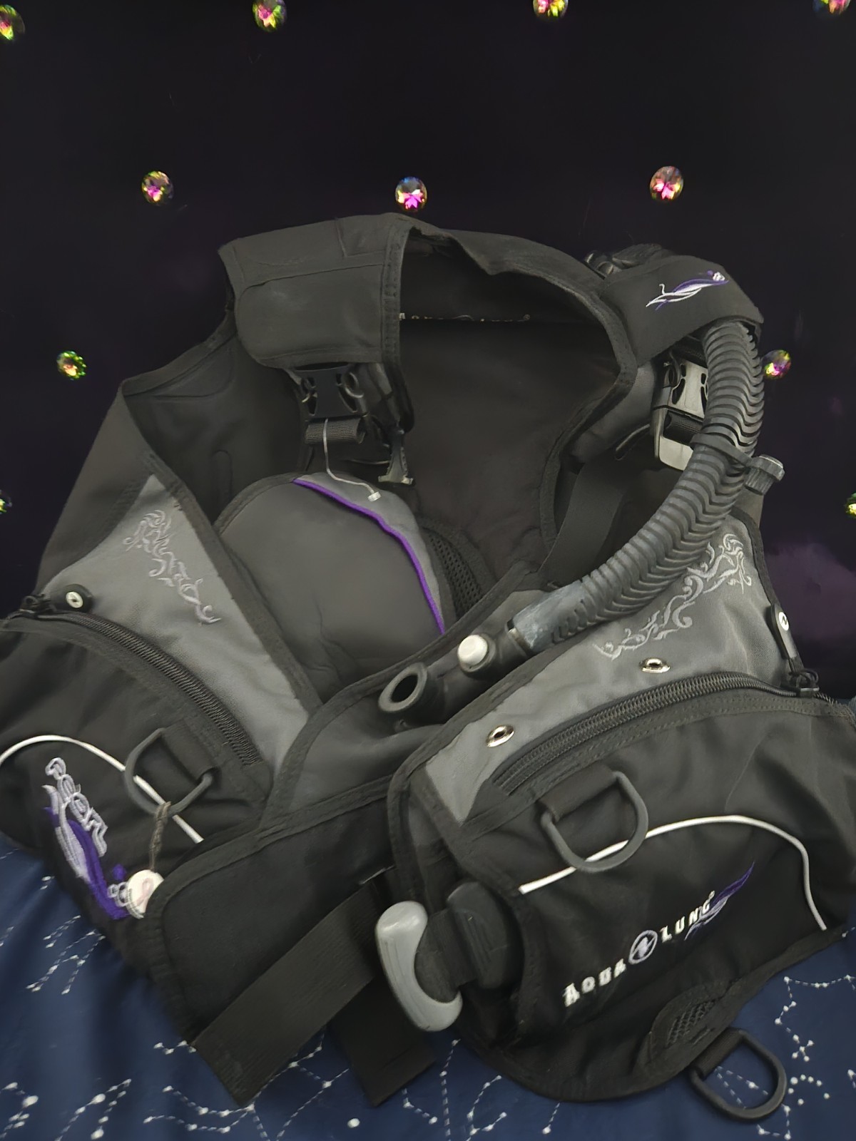 Aqua Lung Pearl Buoyancy Compensator BCD, Size Large, Black/Gray/Twilight