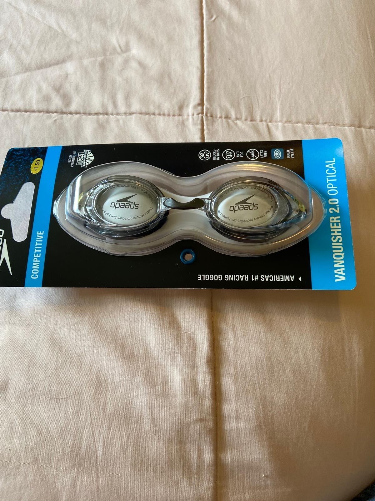 Speedo Vanquisher 2.0 -1.50 Goggle – Clear (Americas #1 Racing Goggle)