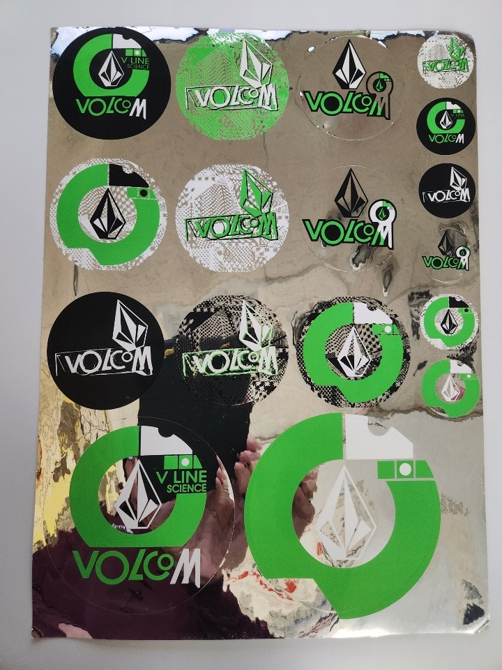 Volcom Snowboard Skateboard Surf 17 Foil Sticker Sheet Flawless NEW Old Stock
